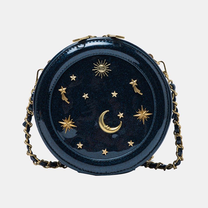 Dame Pu-kæde Galaxy Rund Crossbody-taske