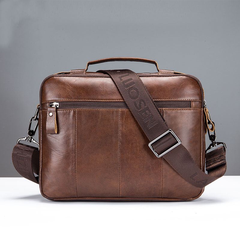 Herre Læder Messenger Bag Retro Laptop Taske Business Briefcase Skuldertaske