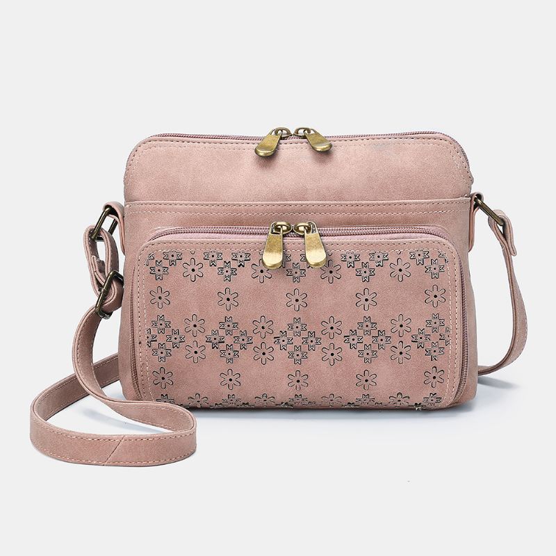 Hollow Out Letvægts Solid Blomster Design Crossbody-taske