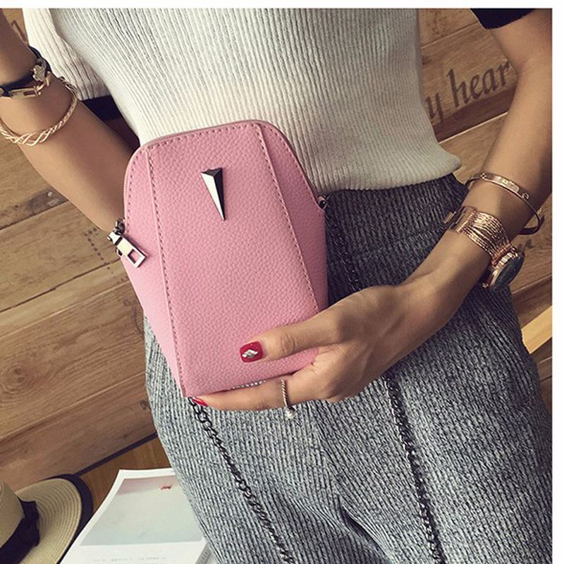 Kvinde Pu Krokodillemønster Kæde Taske Telefon Taske Clutch Taske Crossbody Taske