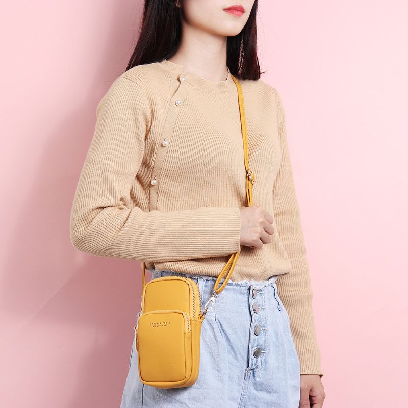 Kvindemode Solid Telefontaske Casual Crossbody Taske