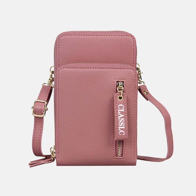 Kvinder 3 Kortpladser 6.5 Tommer Solid Telefontaske Crossbody-taske Skuldertaske