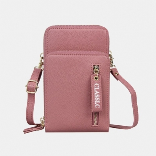 Kvinder 3 Kortpladser 6.5 Tommer Solid Telefontaske Crossbody-taske Skuldertaske