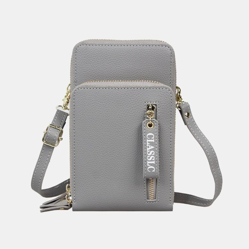 Kvinder 3 Kortpladser 6.5 Tommer Solid Telefontaske Crossbody-taske Skuldertaske