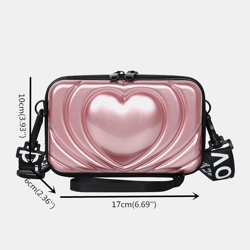 Kvinder 6.5 Tommer Love Solid Trunk Telefontaske Crossbody Taske