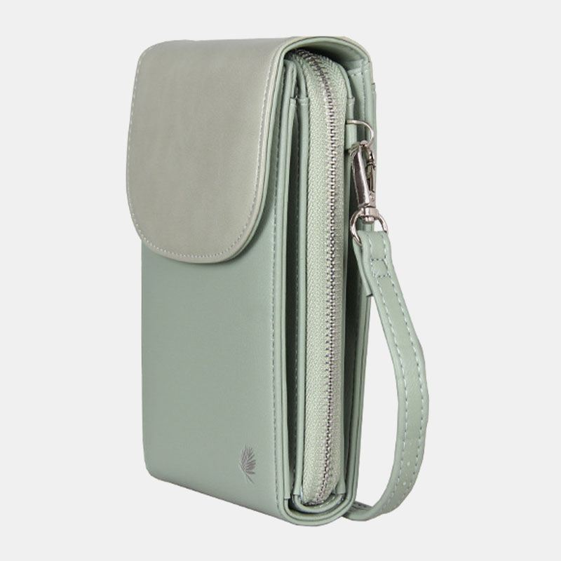 Kvinder 8 Card Slots Telefontaske Solid Crossbody Bag Skuldertaske