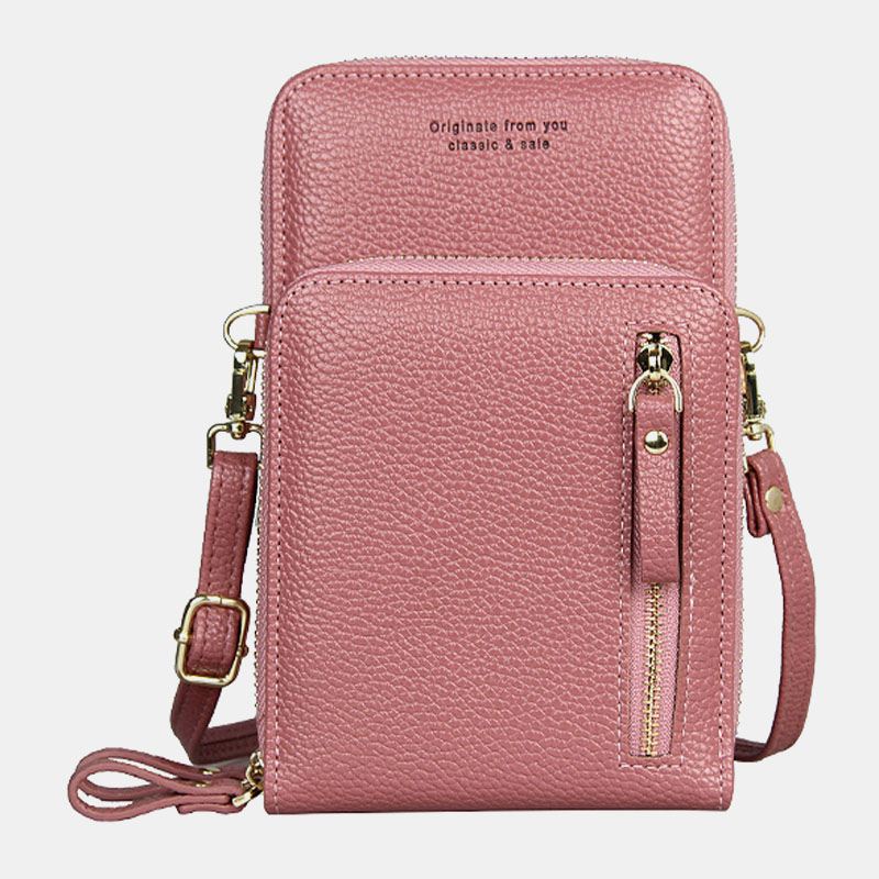 Kvinder 8 Kortpladser Solid Afslappet Telefontaske Crossbody-taske Skuldertaske