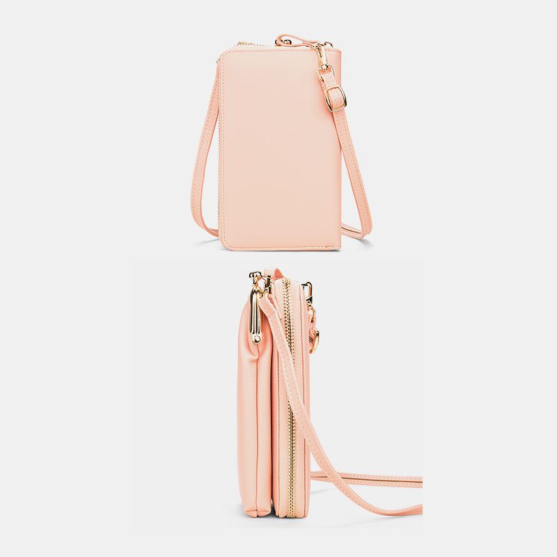 Kvinder 9 Kortpladser Telefontaske Solid Crossbody-taske Skuldertaske