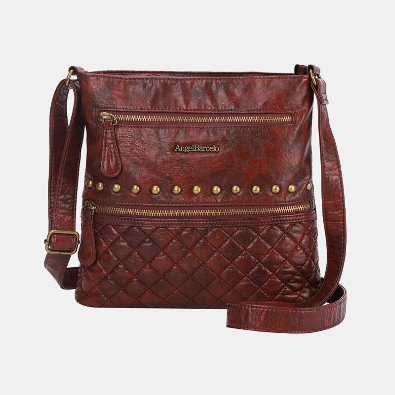 Kvinder Argyle Vandtæt Hardware Anti-theft Crossbody Bag Skuldertaske