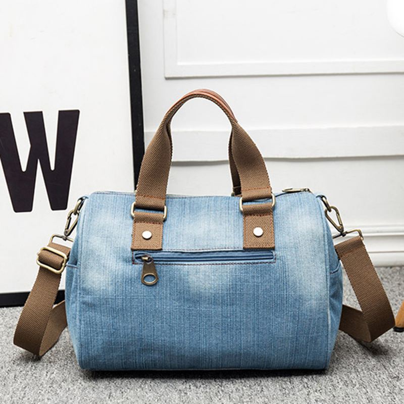 Kvinder Denim Rejser Håndtaske Med Stor Kapacitet Casual Crossbody Taske