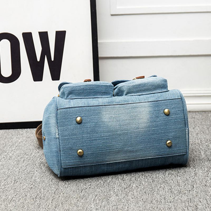 Kvinder Denim Rejser Håndtaske Med Stor Kapacitet Casual Crossbody Taske