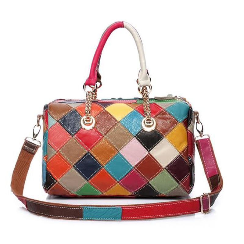 Kvinder Elegant Blomster Patchwork Crossbody Taske Håndtaske