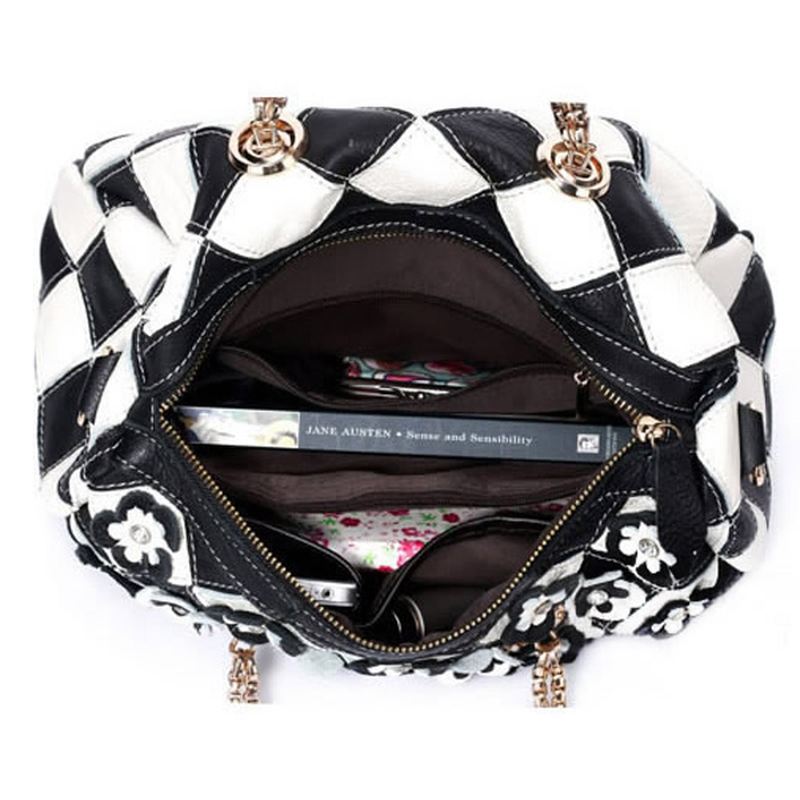 Kvinder Elegant Blomster Patchwork Crossbody Taske Håndtaske