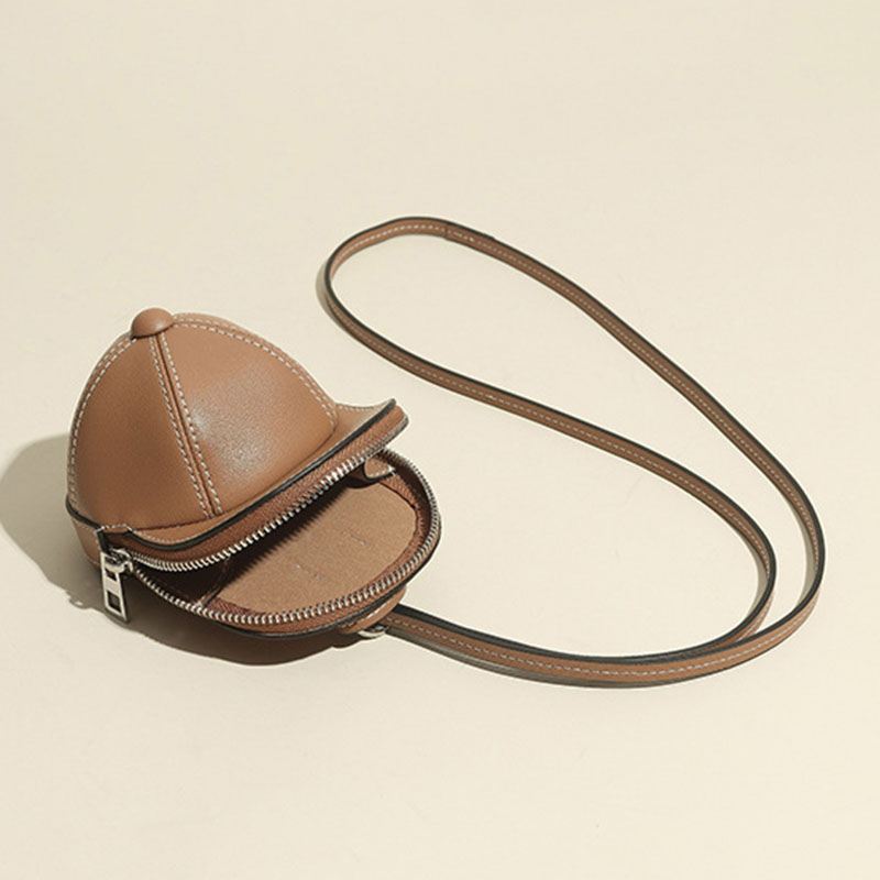 Kvinder Imiteret Læder Baseballhat Form Causl Creative Skuldertaske Crossbody Taske