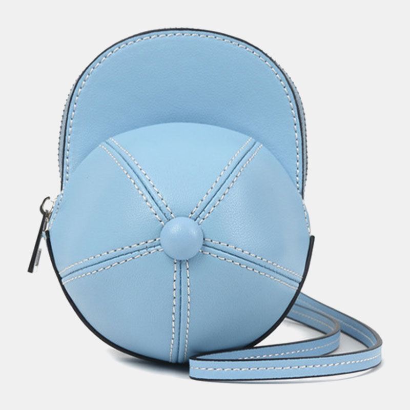 Kvinder Imiteret Læder Baseballhat Form Causl Creative Skuldertaske Crossbody Taske