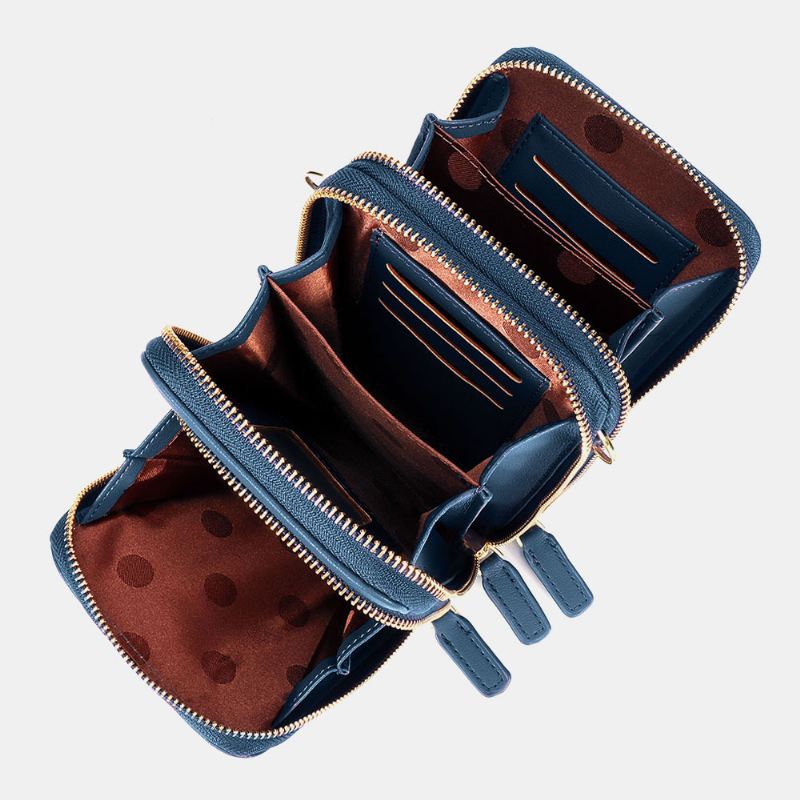 Kvinder Imiteret Læder Dame Mountain Treetop Med Tryk Taske 6.3 Tommer Telefontaske Crossbody Taske