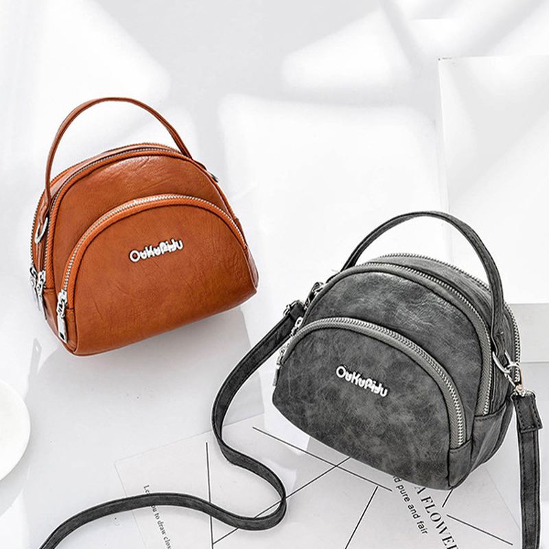 Kvinder Imiteret Læder Mini Telefontaske Multi-slot Retro Crossbody Taske