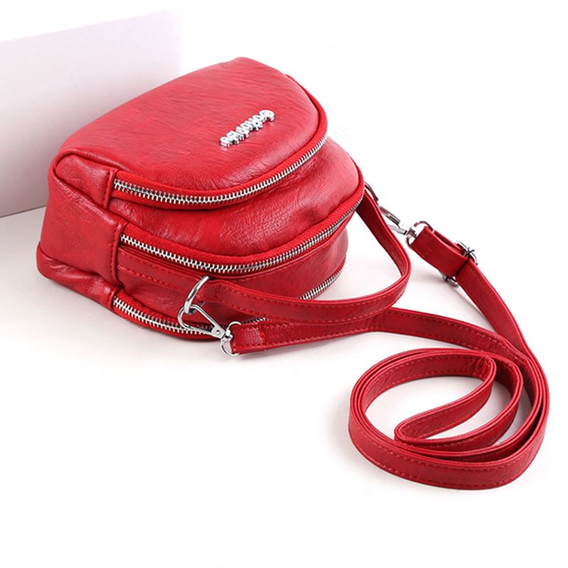 Kvinder Imiteret Læder Mini Telefontaske Multi-slot Retro Crossbody Taske