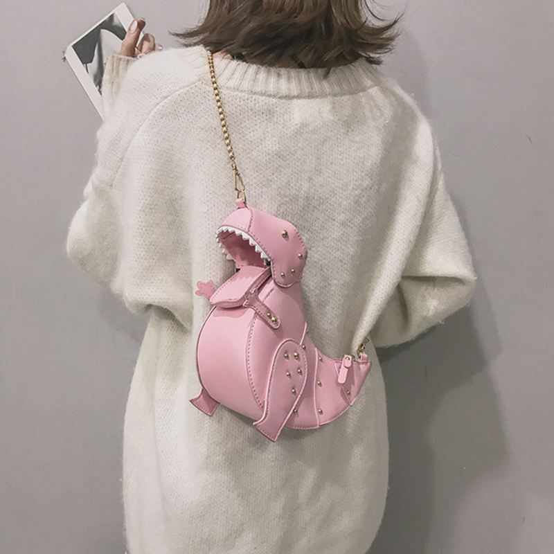 Kvinder Kæde Dinosaur Shape Sød Crossbody Taske