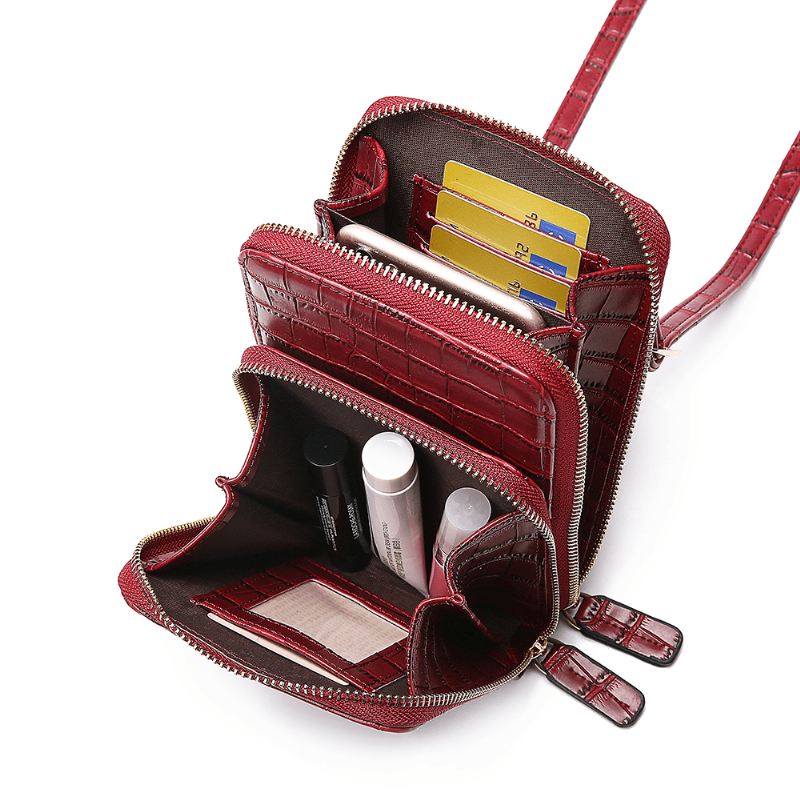 Kvinder Krokodille Mønster Multi-card Slots Taske Telefon Taske Crossbody Taske