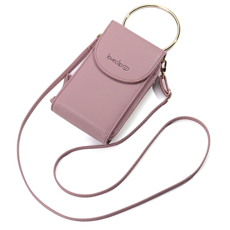 Kvinder Multi-function Solid Ring Phone Bag Skuldertaske