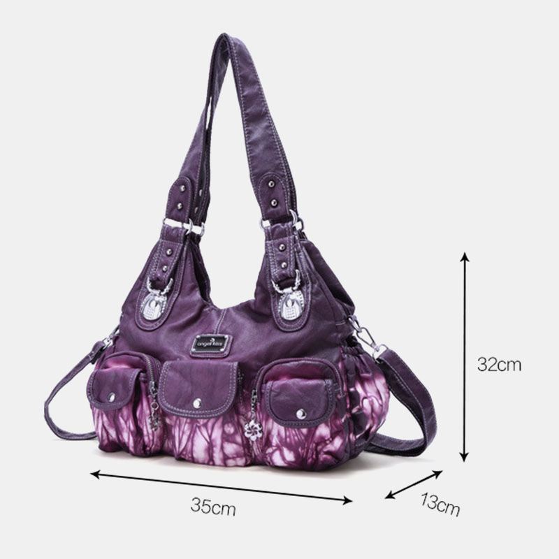 Kvinder Multi-pocket Crossbody Bag Tie Dye Skuldertaske