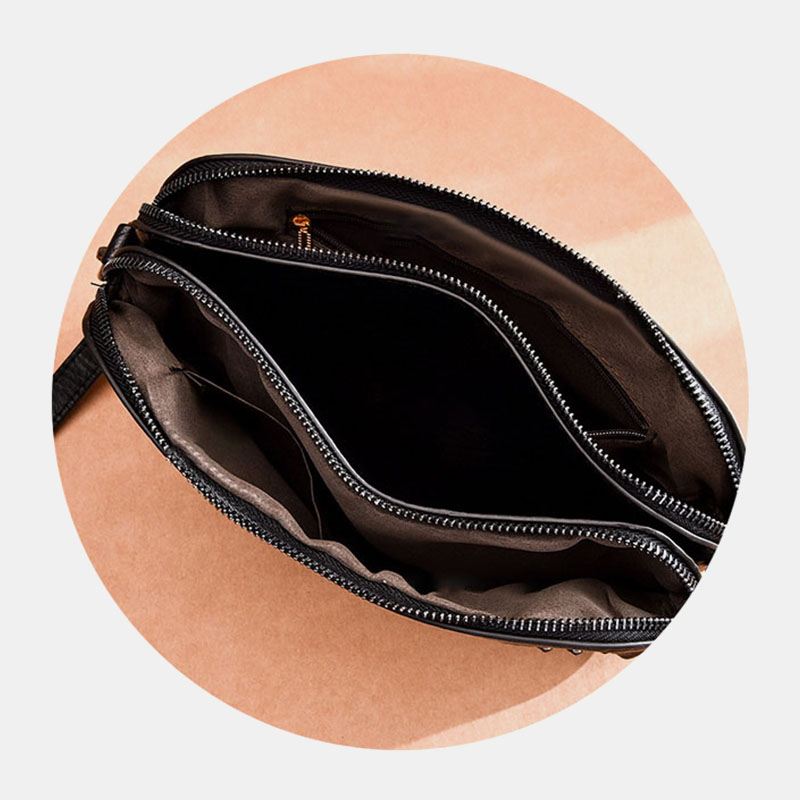 Kvinder Multi-pocket Front Nitte Dekorer Crossbody Taske Stor Kapacitet Aftagelig Skulderrem Skuldertaske Håndtaske