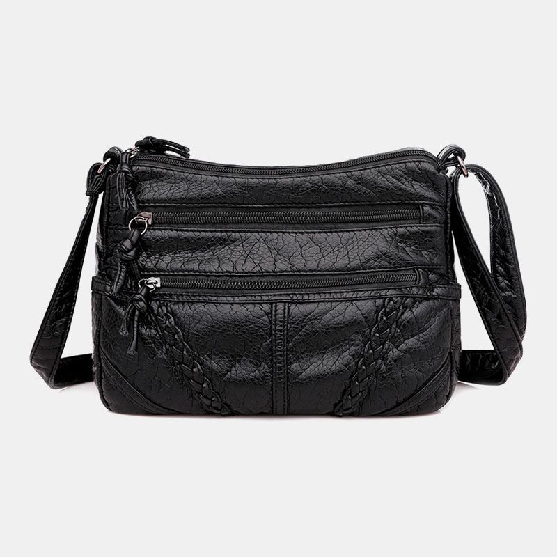 Kvinder Multi-pocket Midaldrende Vintage Crossbody Bag Skuldertaske