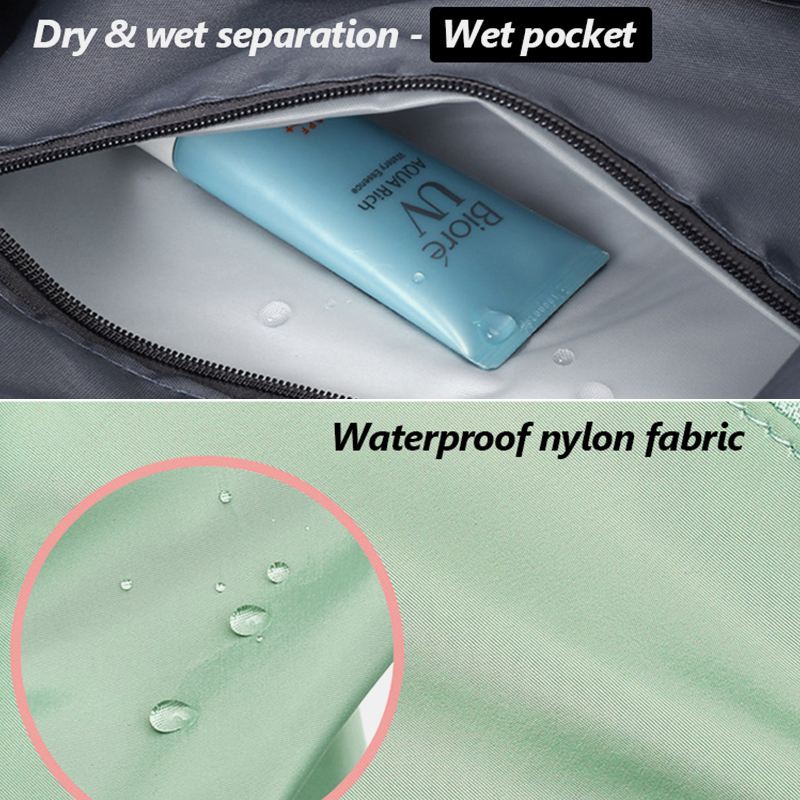 Kvinder Oxford Dry Wet Separation Gym Bag Skalerbar Foldbar Design Crossbody Taske Stor Kapacitet Fast Rem Vandtæt Bærbar Rejsetaske