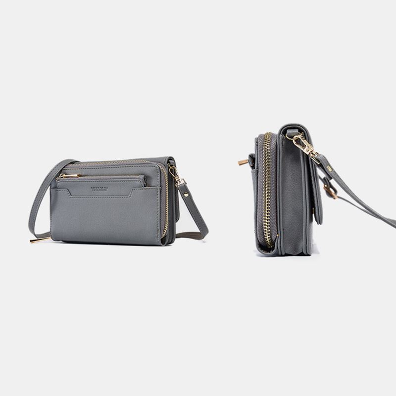 Kvinder Pu 6.3 Tommer Telefon Solid Crossbody Taske Telefontaske Tegnebog