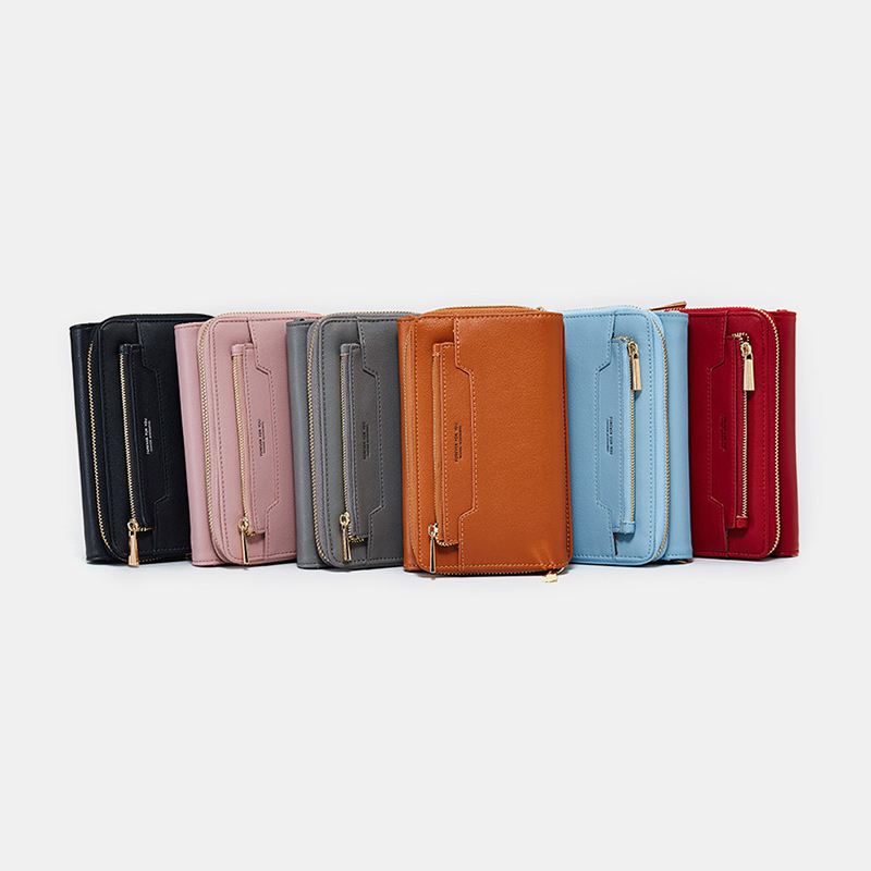 Kvinder Pu 6.3 Tommer Telefon Solid Crossbody Taske Telefontaske Tegnebog