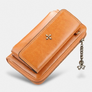 Kvinder Pu Læder Cross Blomster Tassel Stor Kapacitet Multi-card Slot Telefontaske Crossbody Bag Skuldertaske