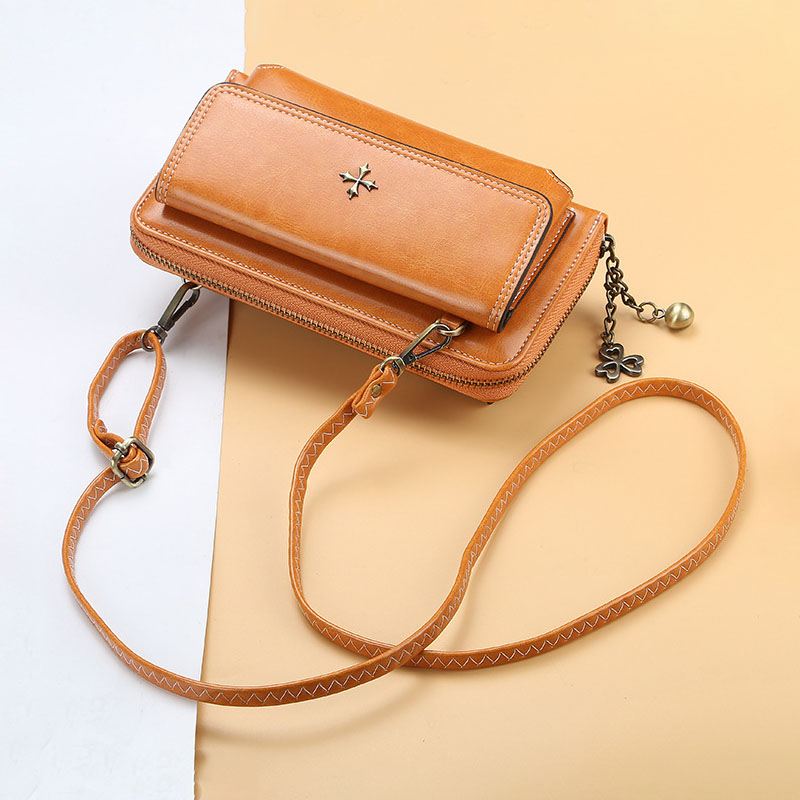 Kvinder Pu Læder Cross Blomster Tassel Stor Kapacitet Multi-card Slot Telefontaske Crossbody Bag Skuldertaske