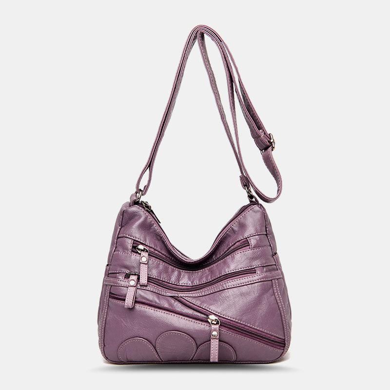 Kvinder Pu-læder Stor Kapacitet Multi-pocket Anti-theft Retro Casual Crossbody Tasker Skuldertaske