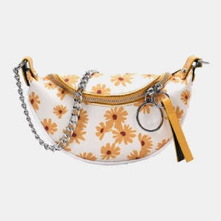 Kvinder Pu Summer Small Daisies Brysttaske