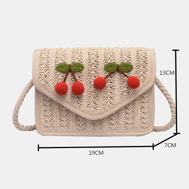 Kvinder Rejser Sommer Beach Weave Straw Crossbody Taske