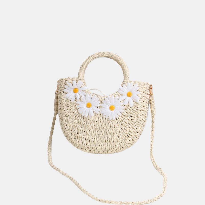 Kvinder Rejser Sommer Strand Strå Håndtaske Crossbody Taske Skuldertaske