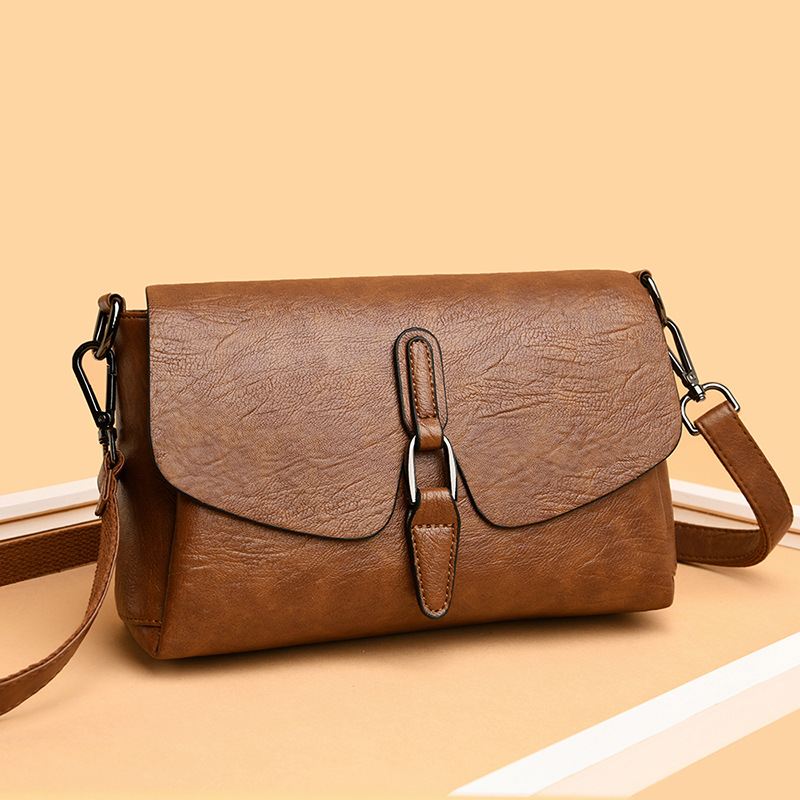 Kvinder Retro Kunstlæder Vandtæt Magnetisk Snap Skuldertaske 6.5 Tommer Telefontaske Crossbody Taske