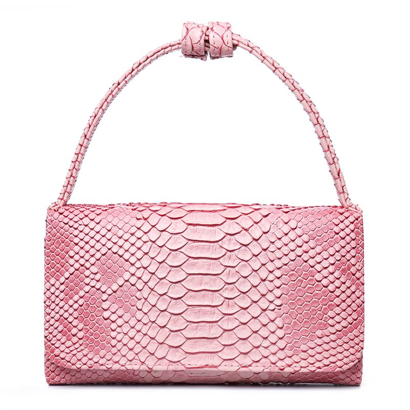 Kvinder Snake Skin Ægte Læder Kæde Skuldertaske Crossbody Taske Håndtaske Lang Tegnebog