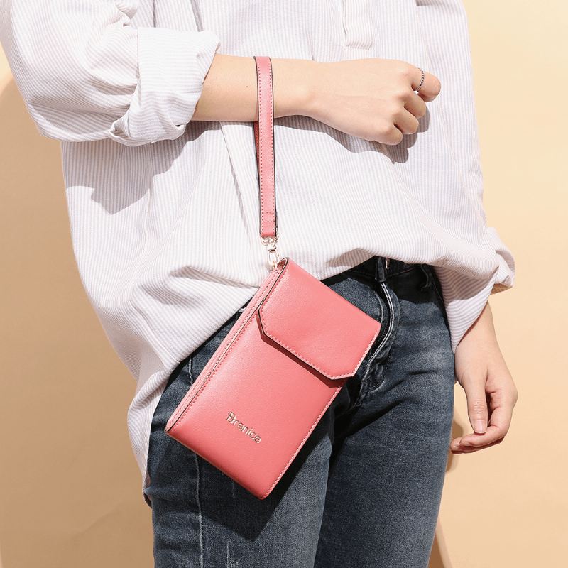 Kvinder Solid Flap Card Bag Telefontaske Crossbody Bag