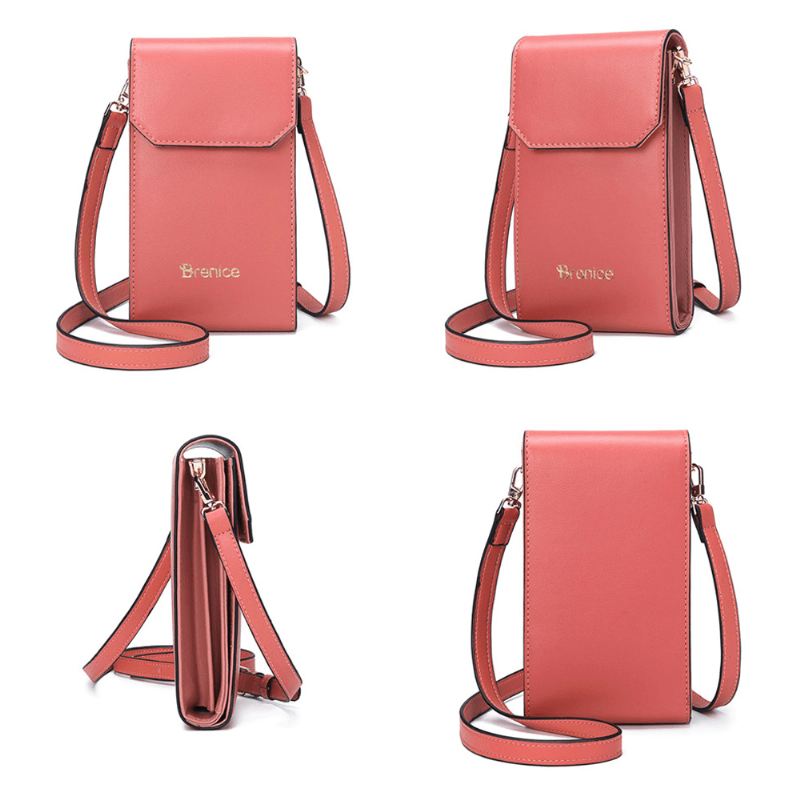 Kvinder Solid Flap Card Bag Telefontaske Crossbody Bag