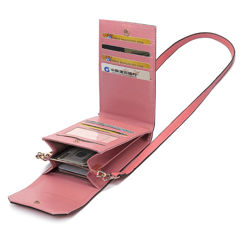 Kvinder Solid Flap Card Bag Telefontaske Crossbody Bag