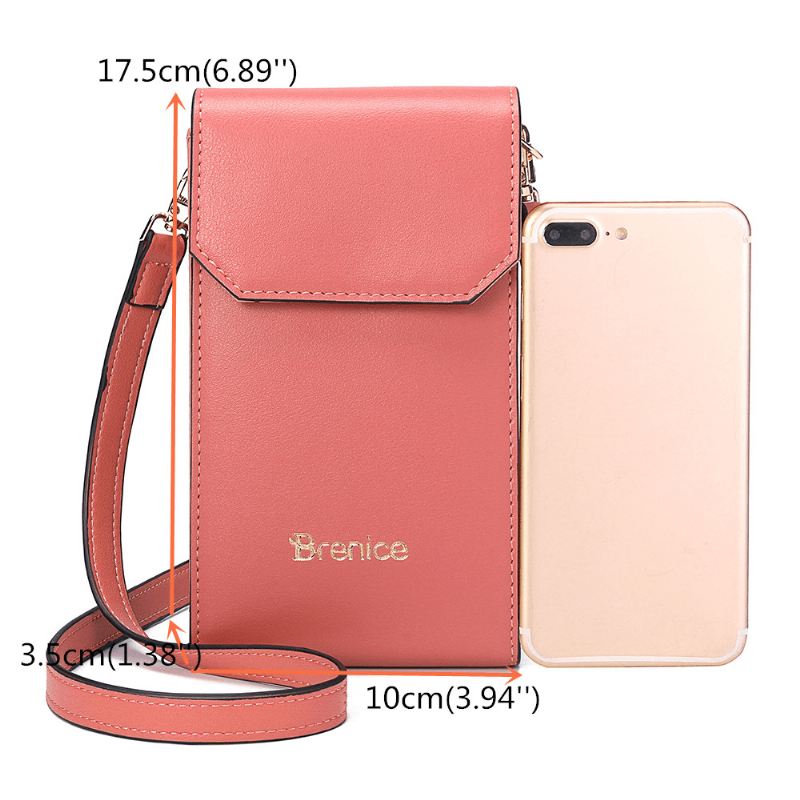 Kvinder Solid Flap Card Bag Telefontaske Crossbody Bag