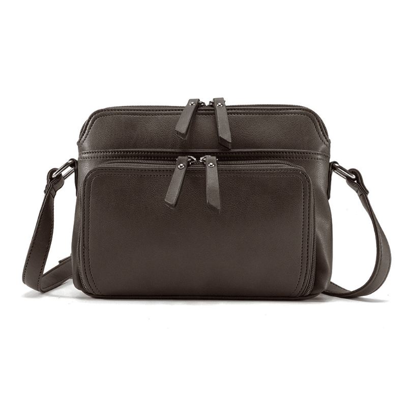 Kvinder Solid Multi-lommer Casual Imiteret Læder Crossbody Taske Skuldertaske Håndtaske