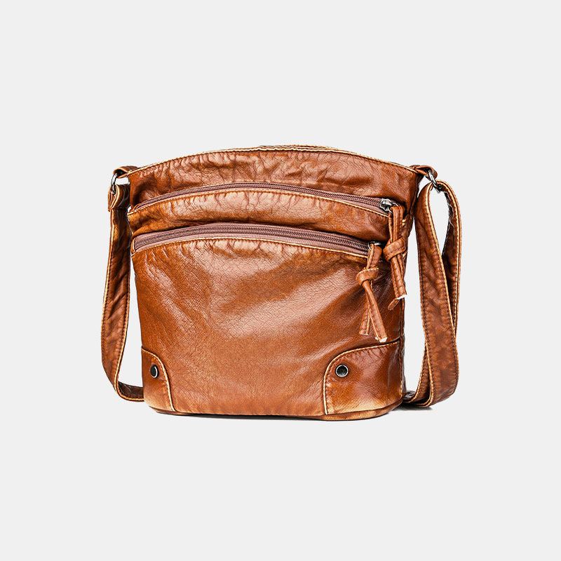 Kvinder Solid Multi-pocket Midaldrende Crossbody Bag Skuldertaske