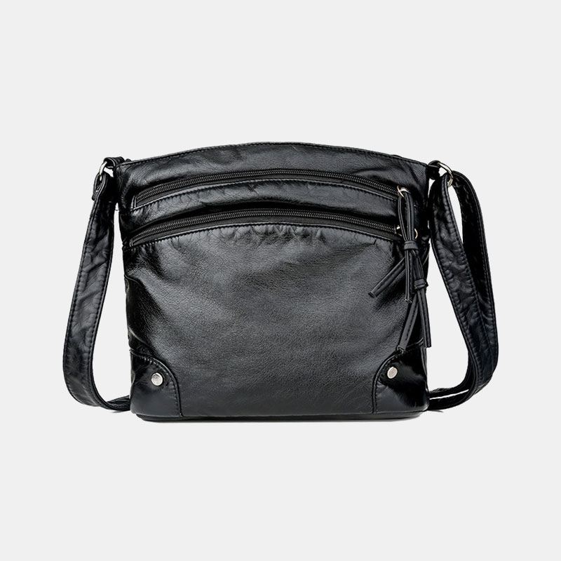 Kvinder Solid Multi-pocket Midaldrende Crossbody Bag Skuldertaske