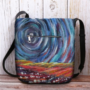 Kvinder Stjernehimmel Farverig Diy Lammehårtaske Crossbody-taske