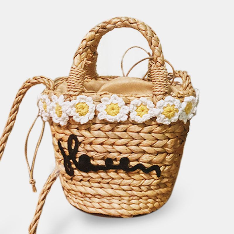 Kvinder Travel Beach Weave Straw Crossbody Bag Bucket Bag