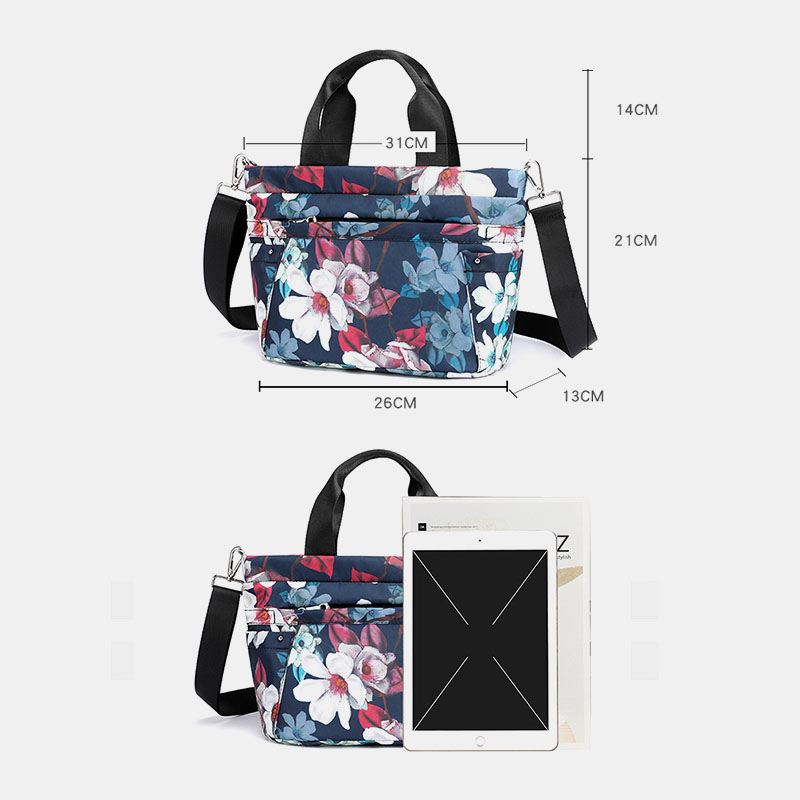 Kvinder Vandtæt Multi-pocket Printet Casual Håndtaske Crossbody Taske