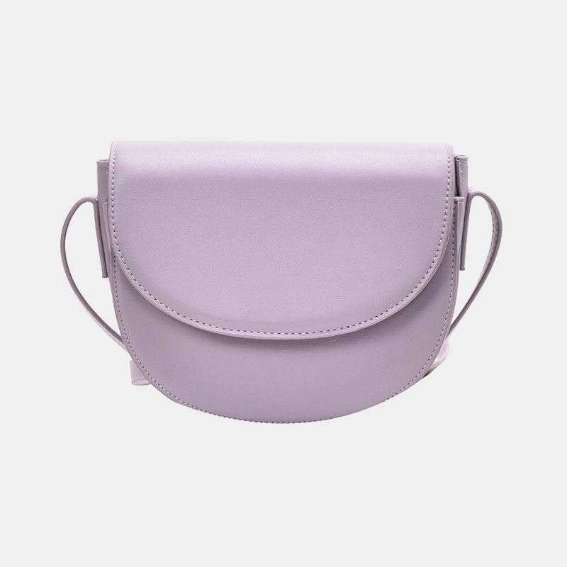 Kvinder Vintage Semi-circle Sadeltaske Solid Crossbody Taske Fritid